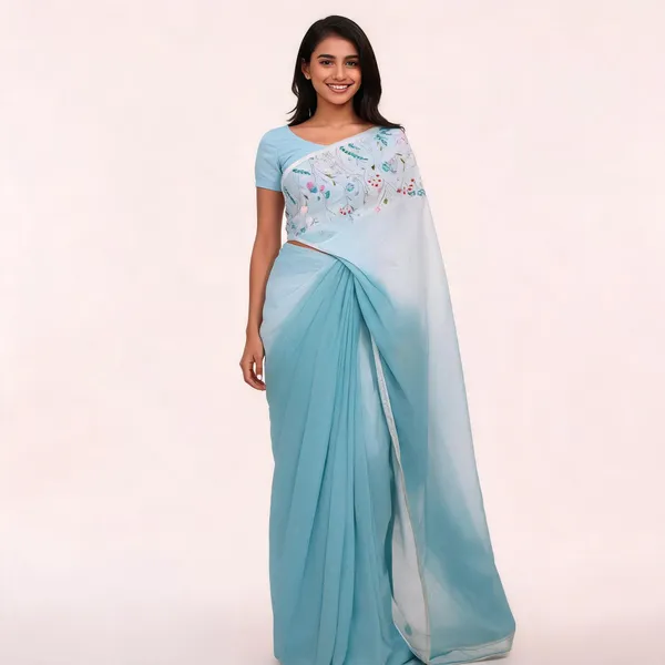 Light_Blue_Linen_Floral_Motif_Saree_For_Women