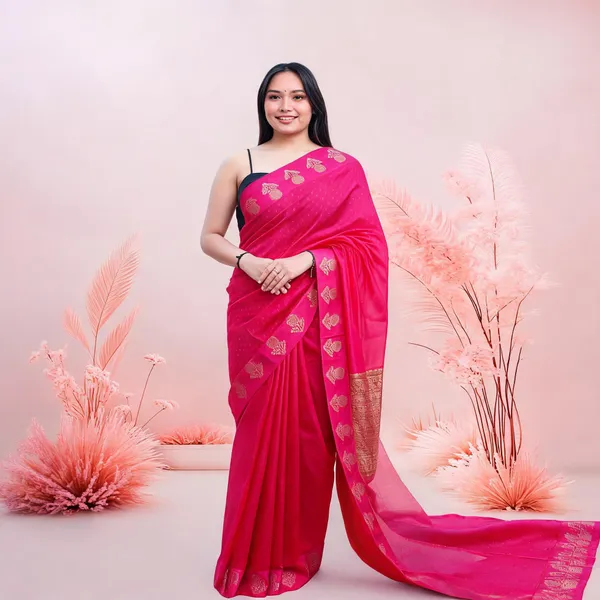 Pink_Silk_Meenakari_Woven_Floral_Motif_Saree_For_Women