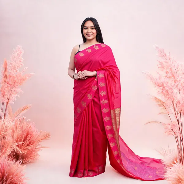 Pink_Silk_Meenakari_Woven_Floral_Motif_Saree_For_Women