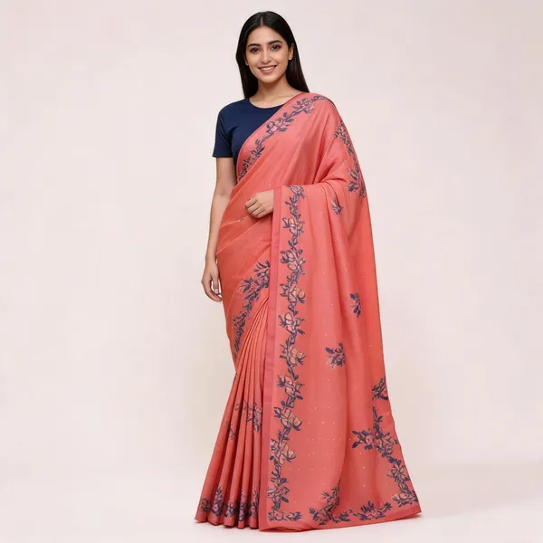 Coral_Jhakat_Silk_Zari_Floral_Print_Saree_For_Women