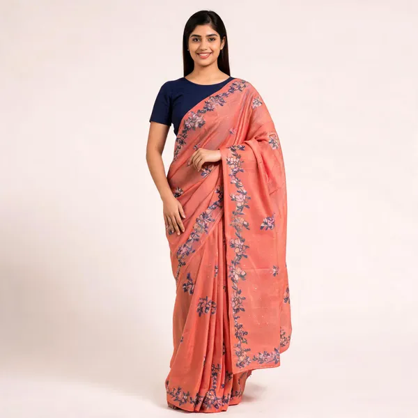 Coral_Jhakat_Silk_Zari_Floral_Print_Saree_For_Women
