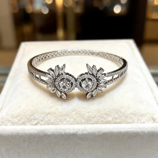 Silver_Brass_Crystal_Floral_Bracelet_For_Women