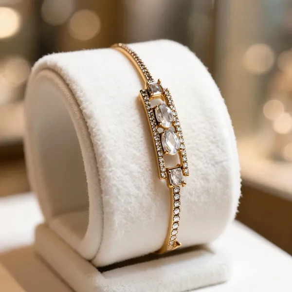 Golden_Brass_Crystal_Accent_Bracelet_For_Women
