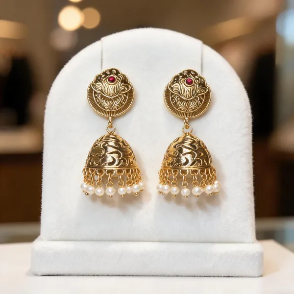 Golden_Brass_Peacock_Jhumka_Earrings_For_Women