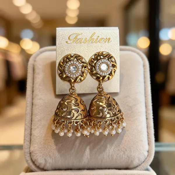 Golden_Brass_Stone_Embellished_Jhumka_Earrings_For_Women