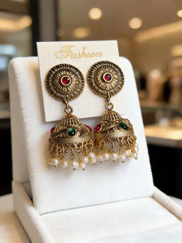 Golden_Brass_Traditional_Jhumka_Earrings_For_Women