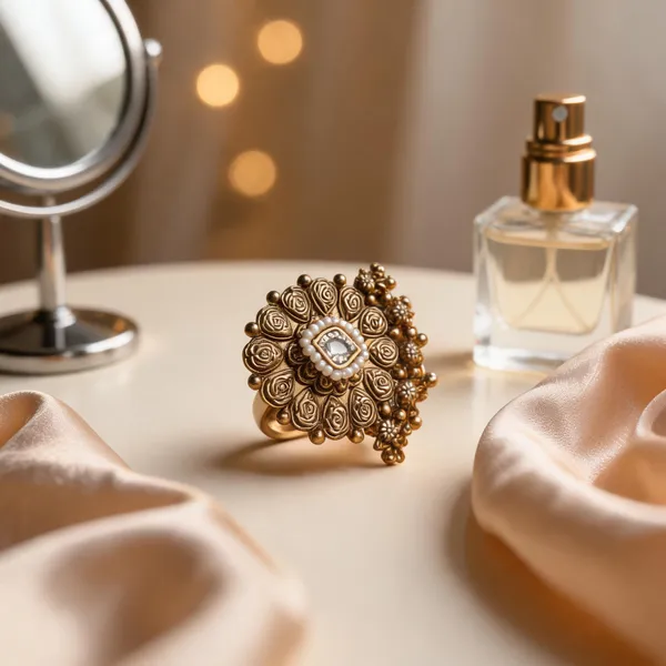 Golden_Brass_Floral_Ring_For_Women