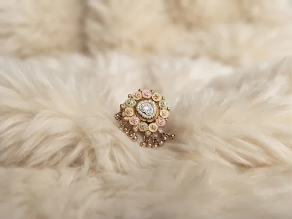Golden_Brass_Floral_Embellished_Ring_For_Women