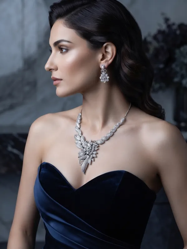 Silver_Brass_Stone_Studded_Matha_Patti_Necklace_Set_For_Women