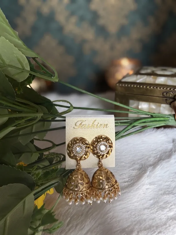 Golden_Brass_Stone_Embellished_Jhumka_Earrings_For_Women