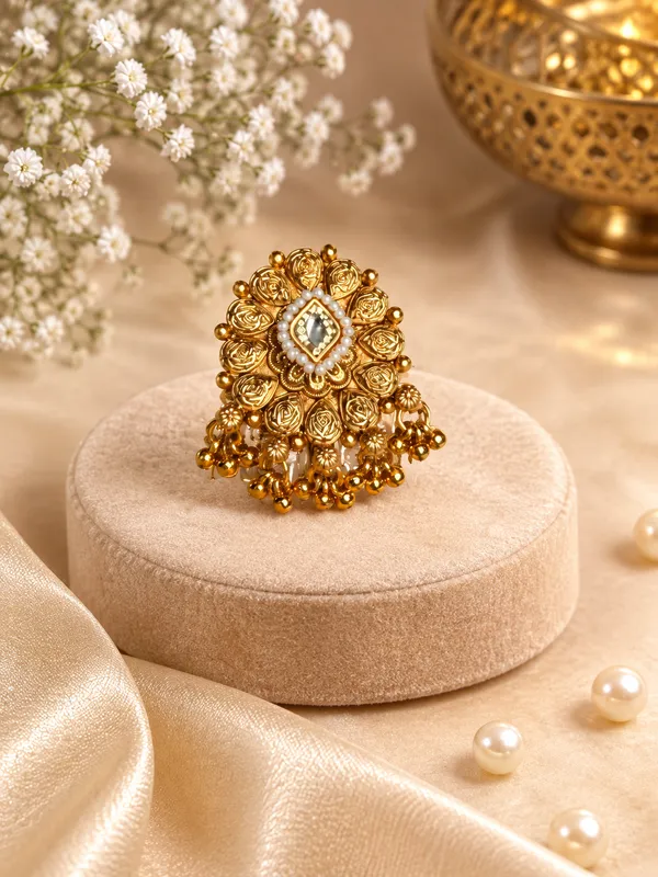 Golden_Brass_Floral_Ring_For_Women