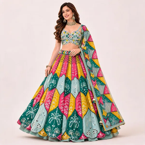 Multicolor_Silk_Net_Embroidered_Sequin_Bridal_Lehenga_Choli_For_Women