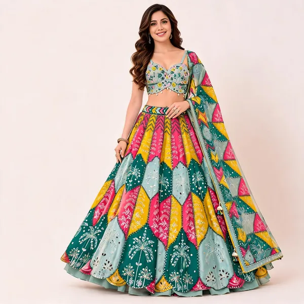 Multicolor_Silk_Net_Embroidered_Sequin_Bridal_Lehenga_Choli_For_Women