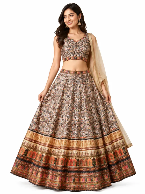 Multicolor_Digital_Print_Sleeveless_Lehenga_Choli_With_Dupatta_For_Women
