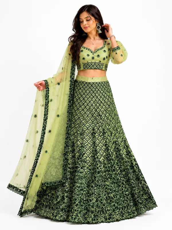 Pistachio_Noir_Grace_Semi-Stitched_Lehenga_Set