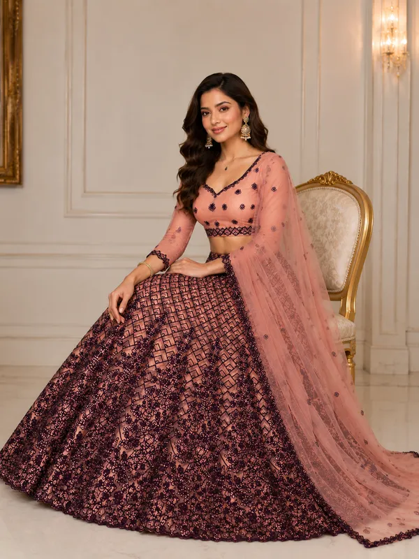Blush_Noir_Royale_Semi-Stitched_Lehenga_Set
