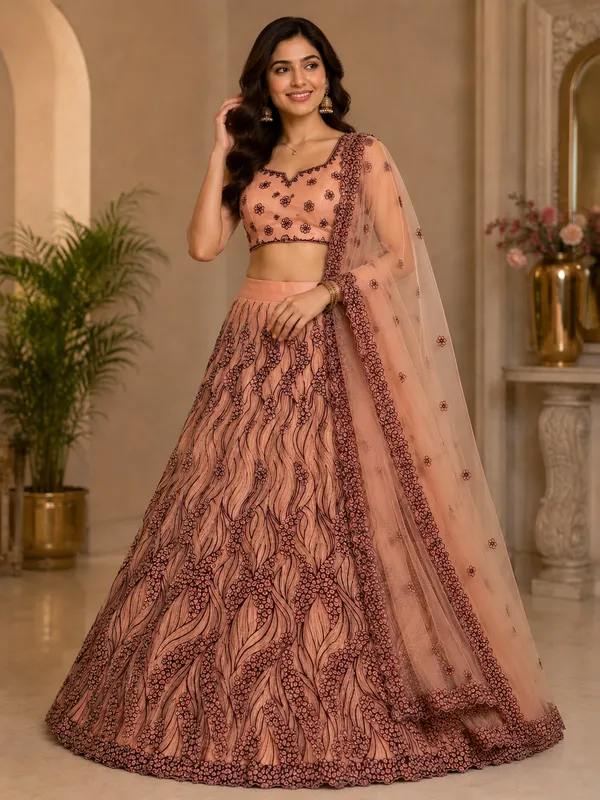 Peach_Blossom_Royale_Semi-Stitched_Lehenga_Set