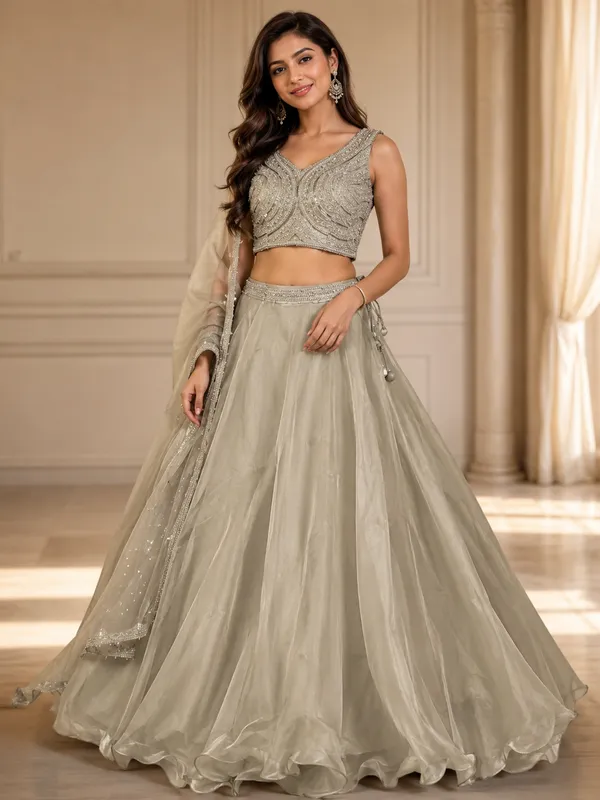 Sage_Green_Embellished_Organza_Lehenga_Choli_For_Women