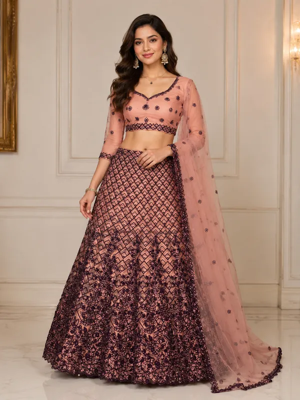 Blush_Noir_Royale_Semi-Stitched_Lehenga_Set