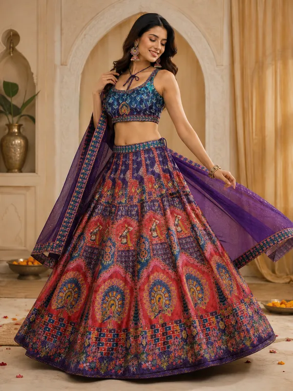 Blue_Multicolor_Printed_Sequin_Embroidered_Lehenga_Choli_For_Women