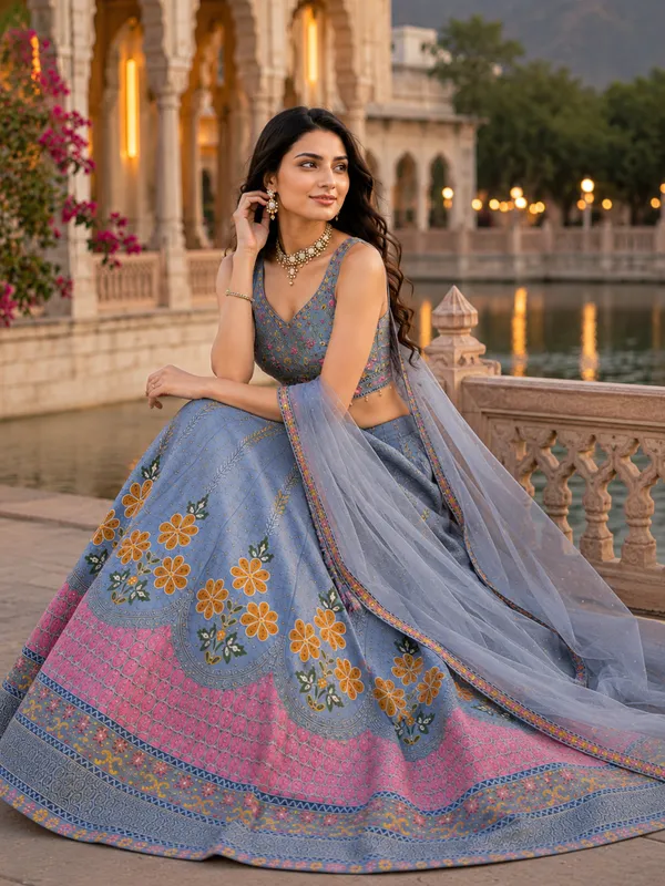 Grey_Silk_Net_Embroidered_Sequin_Lehenga_Choli_For_Women