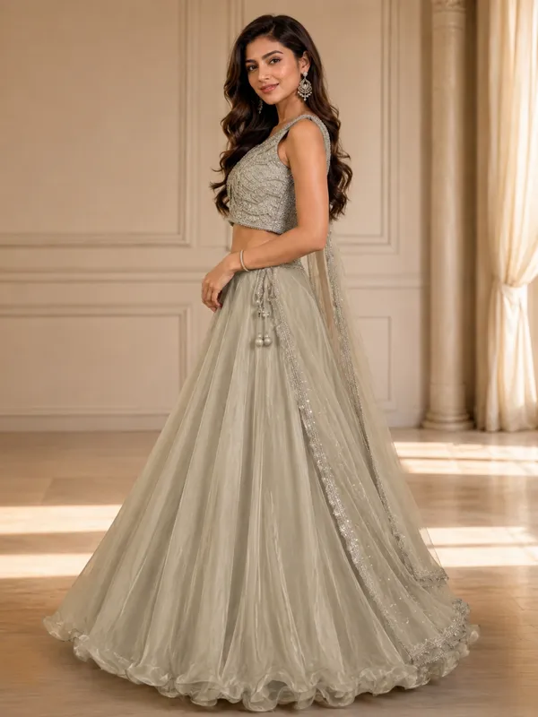 Sage_Green_Embellished_Organza_Lehenga_Choli_For_Women