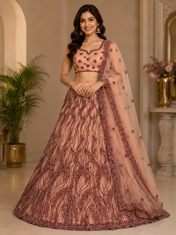 Peach_Blossom_Royale_Semi-Stitched_Lehenga_Set