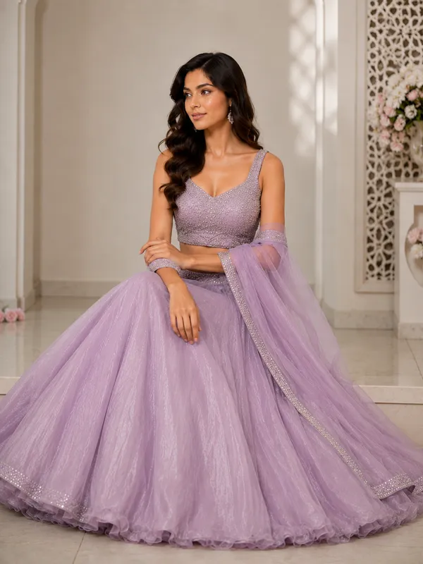 Lavender_Net_Embellished_Flared_Lehenga_Choli_With_Dupatta