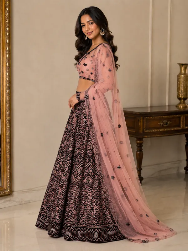 Rosewood_Bloom_Semi-Stitched_Lehenga_Set