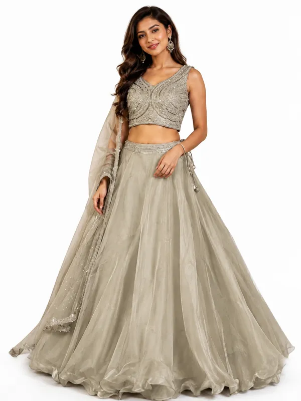 Sage_Green_Embellished_Organza_Lehenga_Choli_For_Women