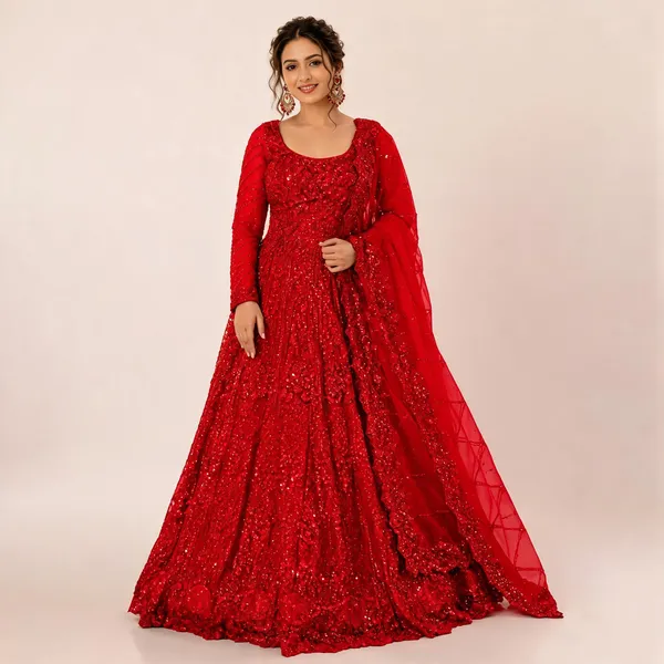 Red_Silk_Net_Embroidered_Sequin_Bridal_Lehenga_Choli_For_Women