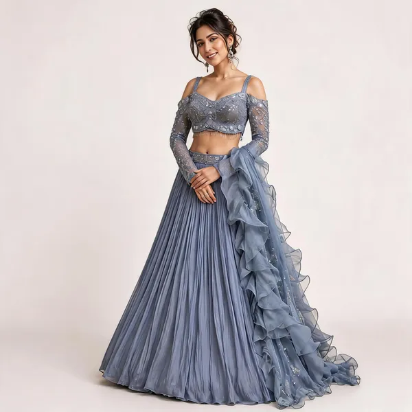 Grey_Blue_Silk_Net_Embellished_Cold_Shoulder_Lehenga_Choli_For_Women
