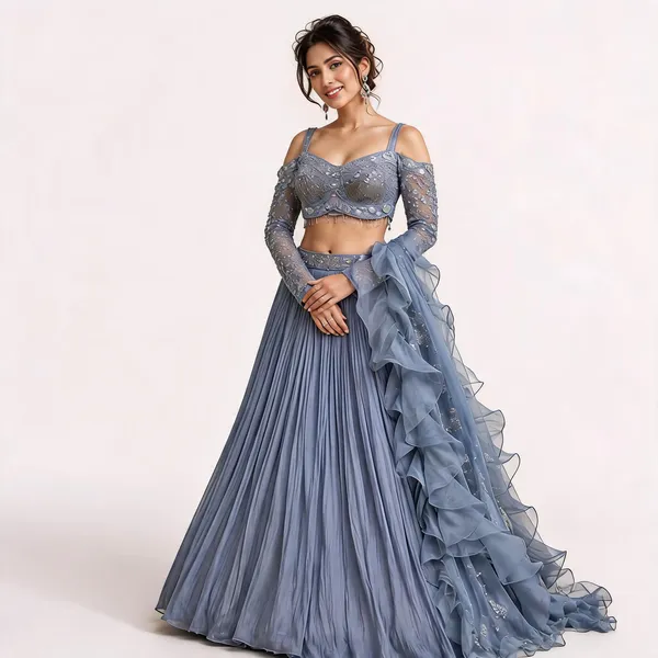 Grey_Blue_Silk_Net_Embellished_Cold_Shoulder_Lehenga_Choli_For_Women