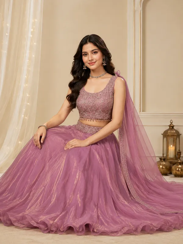 Mauve_Net_Embroidered_Flared_Lehenga_Choli_For_Women