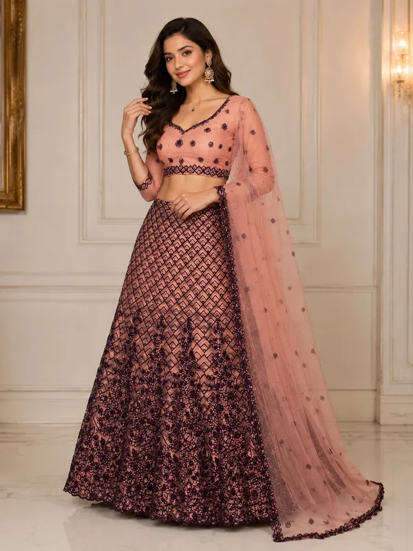 Blush_Noir_Royale_Semi-Stitched_Lehenga_Set