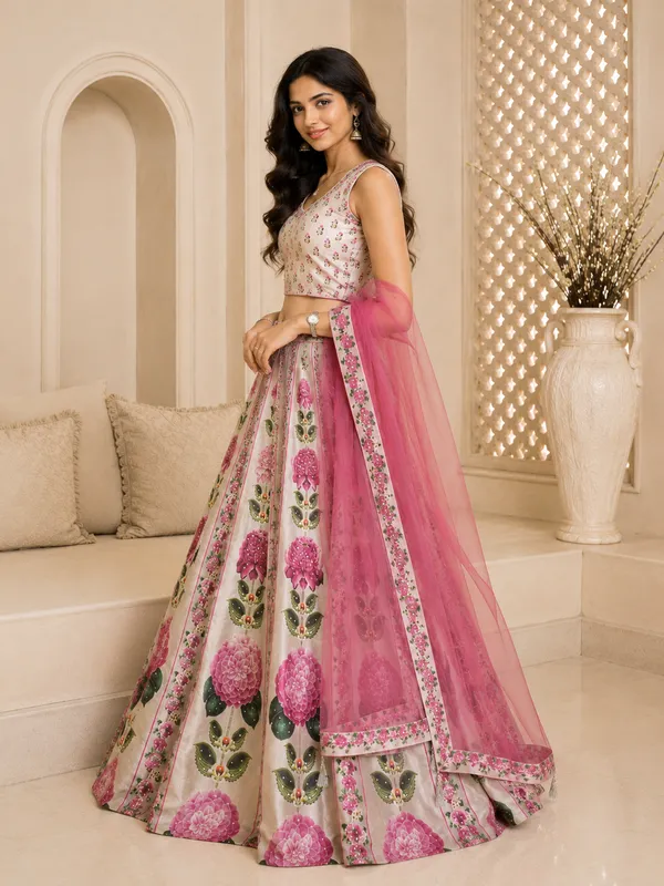 Pink_Floral_Print_Embroidered_Lehenga_Choli_For_Women