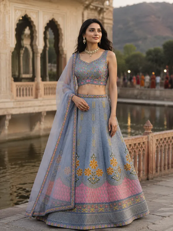 Grey_Silk_Net_Embroidered_Sequin_Lehenga_Choli_For_Women