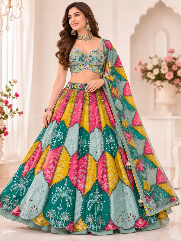 Multicolor_Silk_Net_Embroidered_Sequin_Bridal_Lehenga_Choli_For_Women