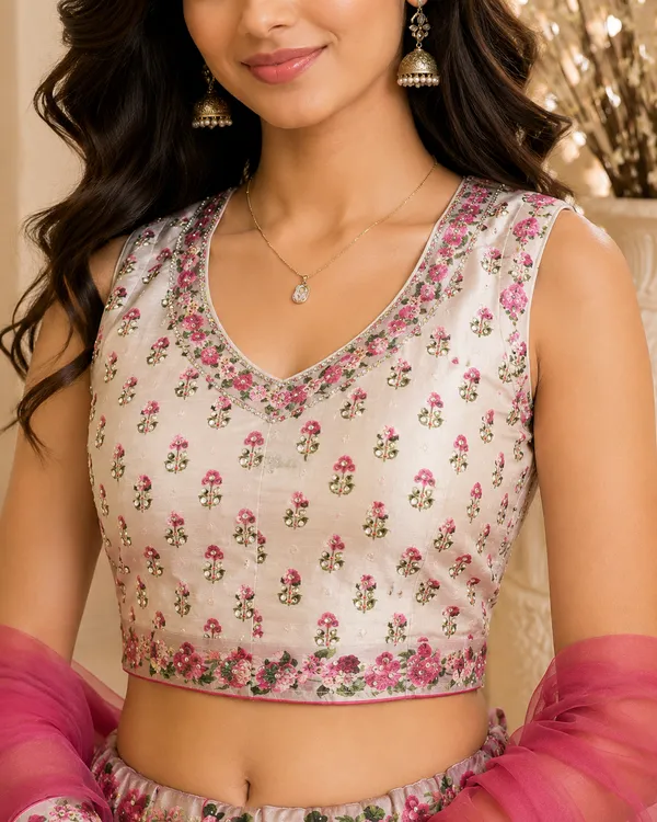 Pink_Floral_Print_Embroidered_Lehenga_Choli_For_Women