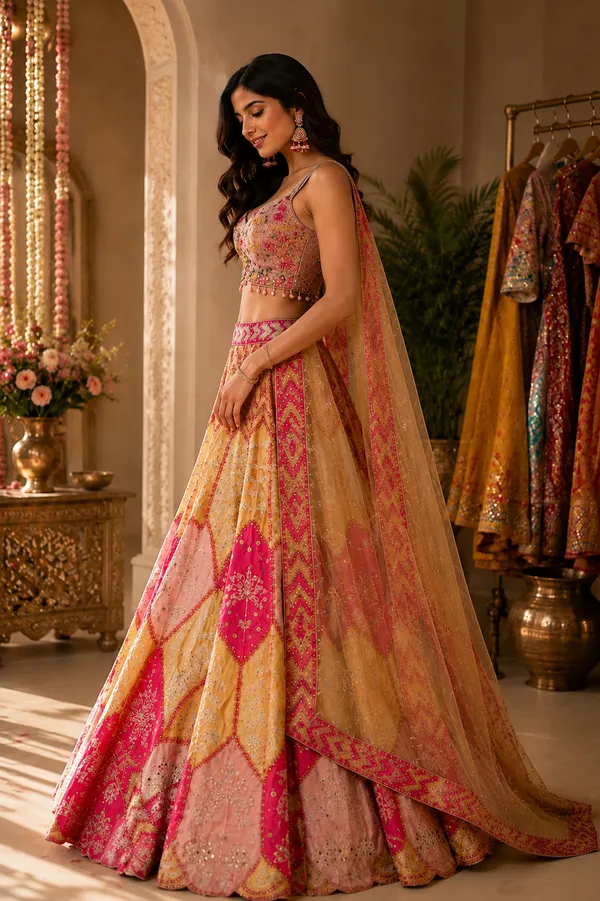 Pink_Yellow_Silk_Net_Embroidered_Bridal_Lehenga_Choli_For_Women