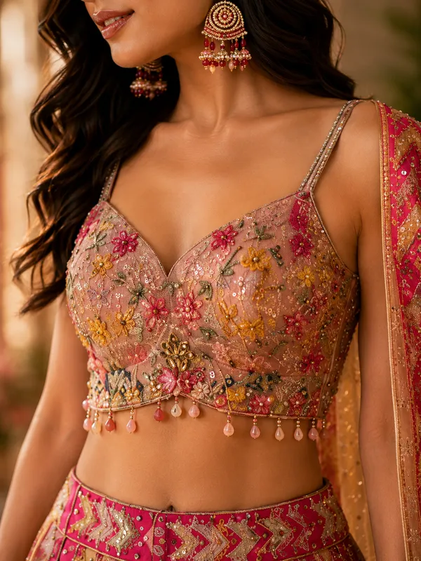 Pink_Yellow_Silk_Net_Embroidered_Bridal_Lehenga_Choli_For_Women