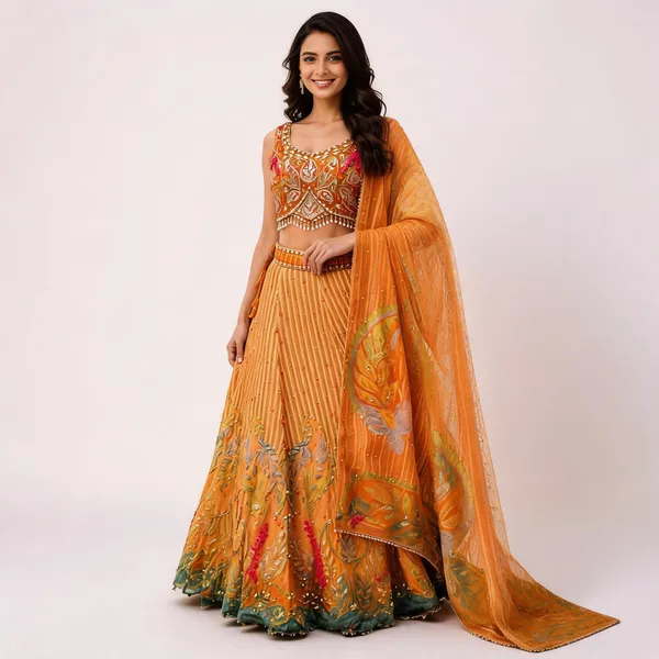 Orange_Silk_Net_Embroidered_Sequin_Lehenga_Choli_For_Women