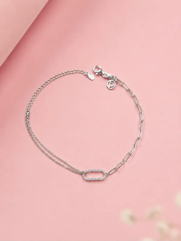 Silver_92.5_Oval_Link_Stone_Accent_Chain_Bracelet_For_Women