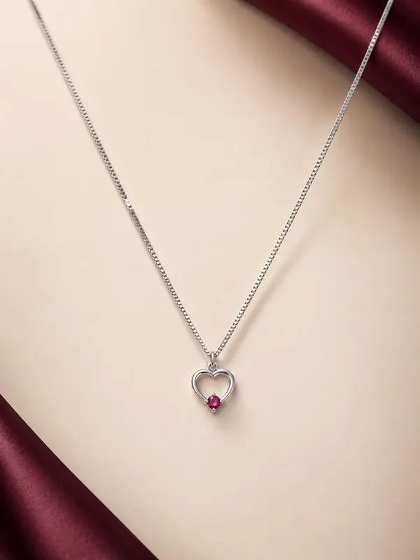 Silver_92.5_Open_Heart_Red_Stone_Pendant_Necklace_For_Women