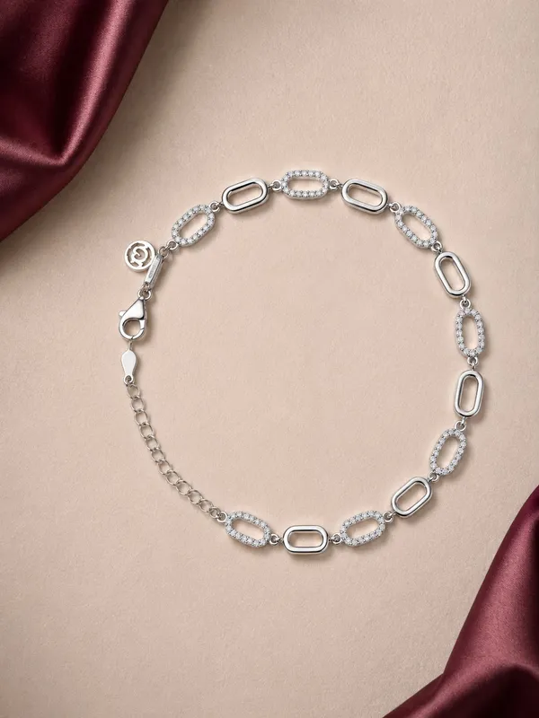 Silver_Crystal_Oval_Link_Chain_Bracelet_For_Women