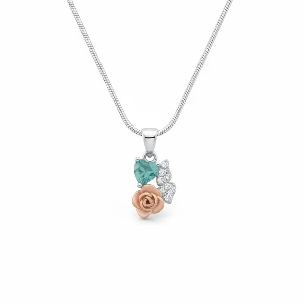 Silver_92.5_Sterling_Floral_Pendant_Necklace_For_Women