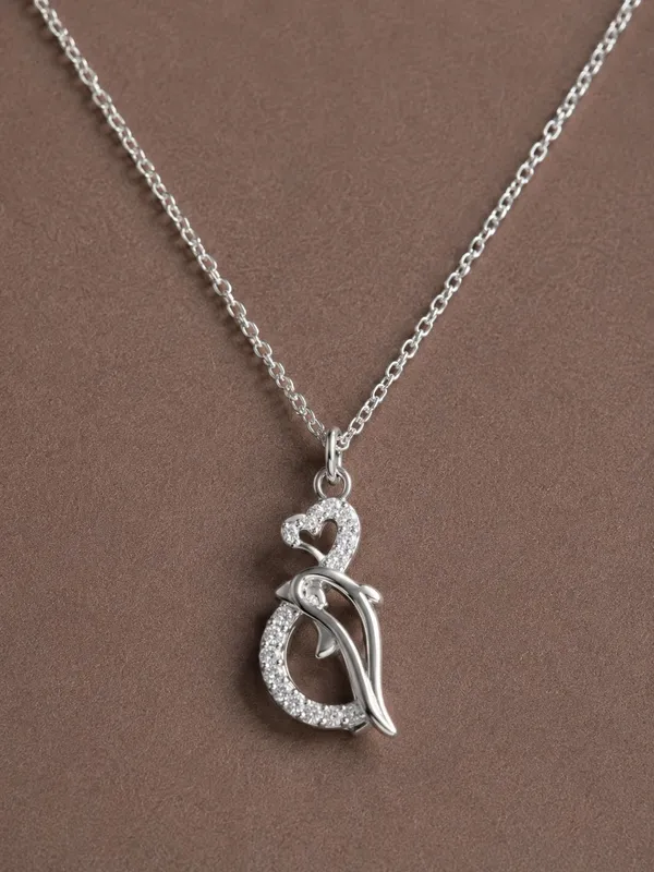 Silver_92.5_Rhinestone_Heart_Curved_Pendant_Necklace_For_Women