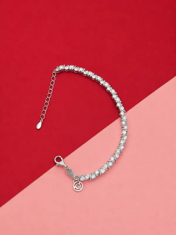 Silver_Clear_Stone_Link_Chain_Bracelet_For_Women