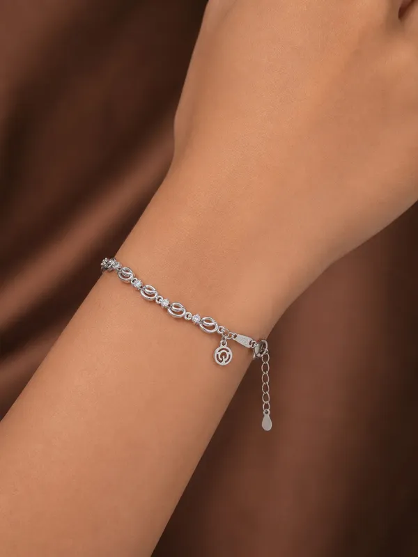 Silver_Oval_Loop_Spiral_Charm_Linked_Bracelet_For_Women