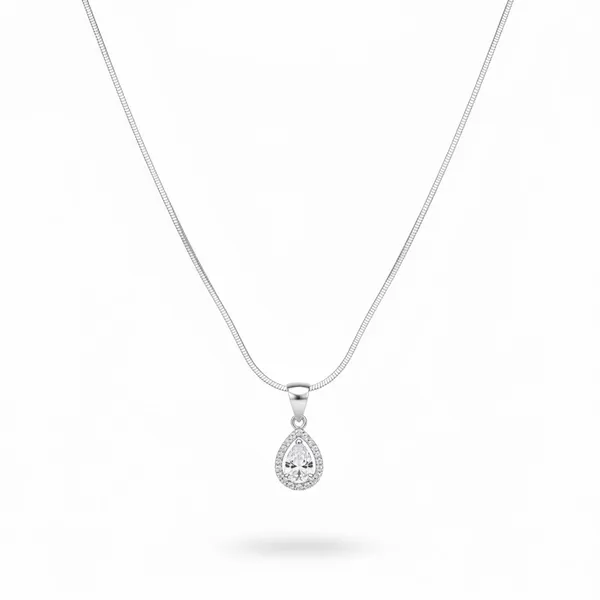 Silver_92.5_Teardrop_Pendant_Necklace_And_Earrings_Set_For_Women